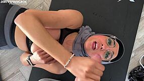 Muslim Aaliyah Yasin caught by housemate ends with sloppy facial cumshot