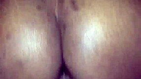 Ebony Teen 18+ Quickie Cowgirl Ride Ends in Creampie Home Alone