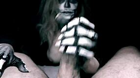 wanna feel this skeleton girl's halloween mouth suck your monster cock dry