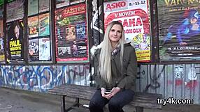 Natural teen 18+ kneels for deep pov blowjob then spreads legs for hard twat reaming creampie