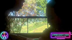 Wife Surprises Hubby with Best Friend Milf in Forest Cabin Threesome