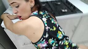 I pound my stepmom's fat ass in kitchen during breakfast prep