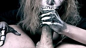 wanna feel this skeleton girl's halloween mouth suck your monster cock dry