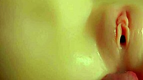 Muscular guy licks cum from monicamoments doll's tight wet pussy lips in closeup threesome bent over