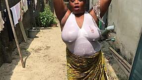 Naija Hottie Ecstatic in Outdoor Homemade Lingerie Natural Tits Fuck