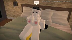 Roblox husband rams hot wife's big tits cowgirl style
