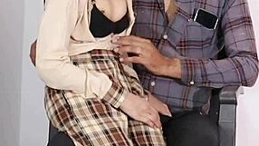 Hey, that schoolgirl's getting busy with her teacher's huge dick