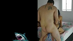 Halloween party spins out with hardcore trio fucking two hot Venezuelan babes