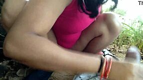 Stepmom caught fingering in jungle begs to ride huge cock outdoors in nature