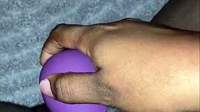 ebony bbw's fat pussy throbs with squirting orgasm toy play