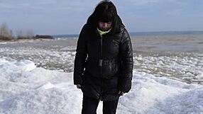 hey check this milf pissing outdoors in the sea with her hairy bush fetish vibes