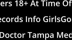 Mara Luv spreads for vibrator in doctor's office as Aria Nicole watches orgasm