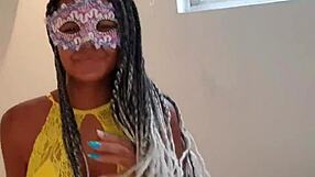 Watch this shy 19yo Brazilian ebony teen Jhenne Slim debut her tight pussy for daddy