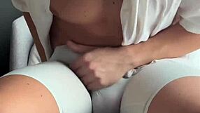 POV College Twink Caught Jerking Monster Cock in Tight Shorts Teasing Ass!