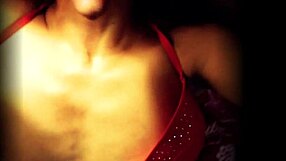 slut wife in lingerie stockings blows and takes facial cumshot from friend homemade