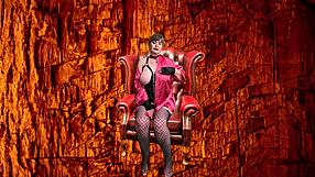 Granny Peggy Sue squirts hard before strapon pegging him