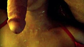 slut wife in lingerie stockings blows and takes facial cumshot from friend homemade