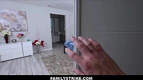 Petite Blonde Stepsis Kiara Cole Cums Hard on Rion King's Huge Cock in Bedroom POV