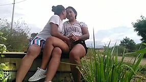 Big ass latina sucks cock hard in public park outdoors
