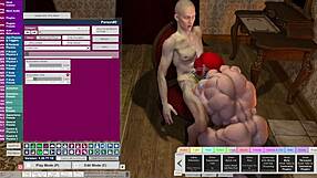 redhead bodybuilder succubus gives anal blowjob sex with muscular fetish intensity