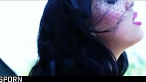 a sensual brunette milf takes anal in a steamy threesome with double penetration