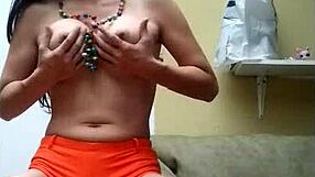 Latina Sucks Own Tits Hard