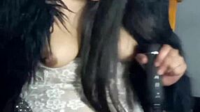 blue teases you flashing her soaked pussy close up