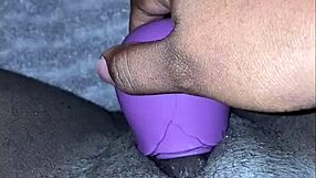 ebony bbw's fat pussy throbs with squirting orgasm toy play