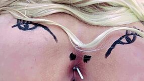 spreading huge ass with buttplug in sheer red for dirty minds