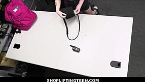 whoa, petite tattooed blonde teen shoplifter Sage Fox blows Justin Magnum's monster cock to escape jail 😏🔥💦