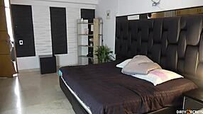 stepsister pussy fucked bent over as stepdad walks in and catches cumshot