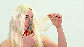 I chopped my sub bitch's hair off she's still hairy