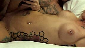 divine sinners bites deep on inked damon's cock before tattoo milf pounding