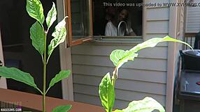 Nikki bends over doggystyle getting fucked her big boobs bouncing wildly