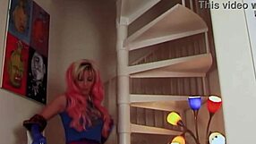 PINK-HAIRED BRITTANY ANDREWS PEGS VANESSA LANE'S PUSSY WITH STRAPON DOGGYSTYLE