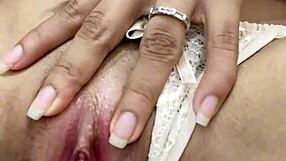 Watch horny latina teen's tight pussy stretched by massive dildo thrust