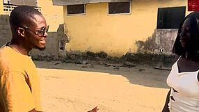 Big black cock bends ebony over for juicy pussy and ass double fuck