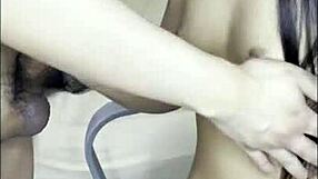 thai teen student jerks huge cumshot on her body pov homemade