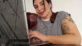 so carla's just working away and lets out these wild farts in her fantasy routine