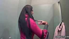 striking czech cutie seduced in mall strips clothes ripped for hardcore pov ride