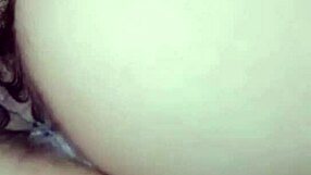 girl with nice round ass fingers her pussy slowly