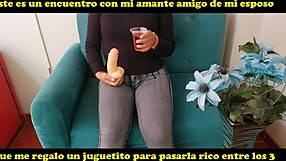 Mi amante barebacks my ass first double penetration with thick huge dildo bed