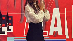 PAOLA ROJAS Upskirt Reveals Juicy Skirt Tease