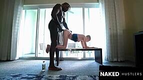 oiled skinny euro white model with small tits bent over for huge black monster cock doggystyle deepthroat pounding