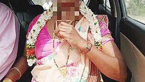Indian Sexy Saree Bhabhi's Dirty Telugu Talks Turn Car Ride Into Wild Action!