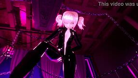 gothic girl dominates pegging guy hard in bdsm vr session