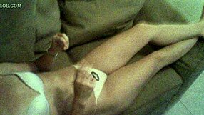 hot milf wife flashes her thong panties before massive cumshot tribute on ass