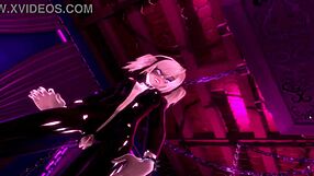 gothic girl dominates pegging guy hard in bdsm vr session