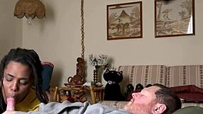 homemade ebony amateur girlfriend craves sucking big black cock in bedroom