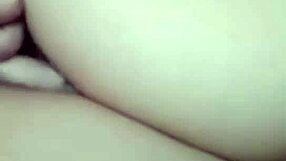 girl with nice round ass fingers her pussy slowly